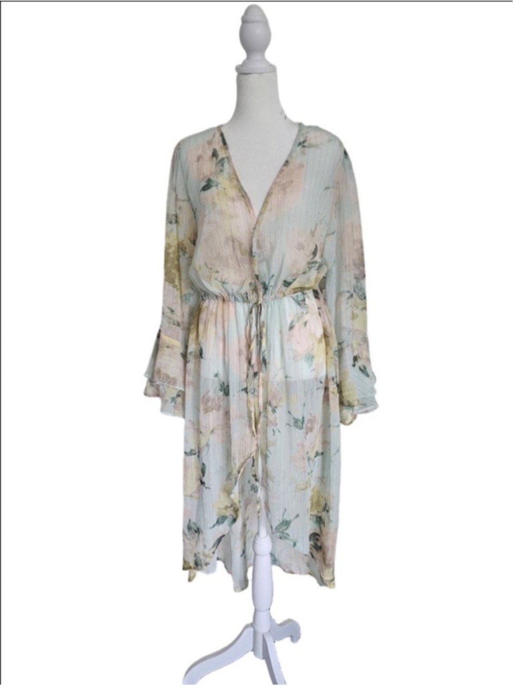 Cure Floral Chiffon Kimono Size 1XL